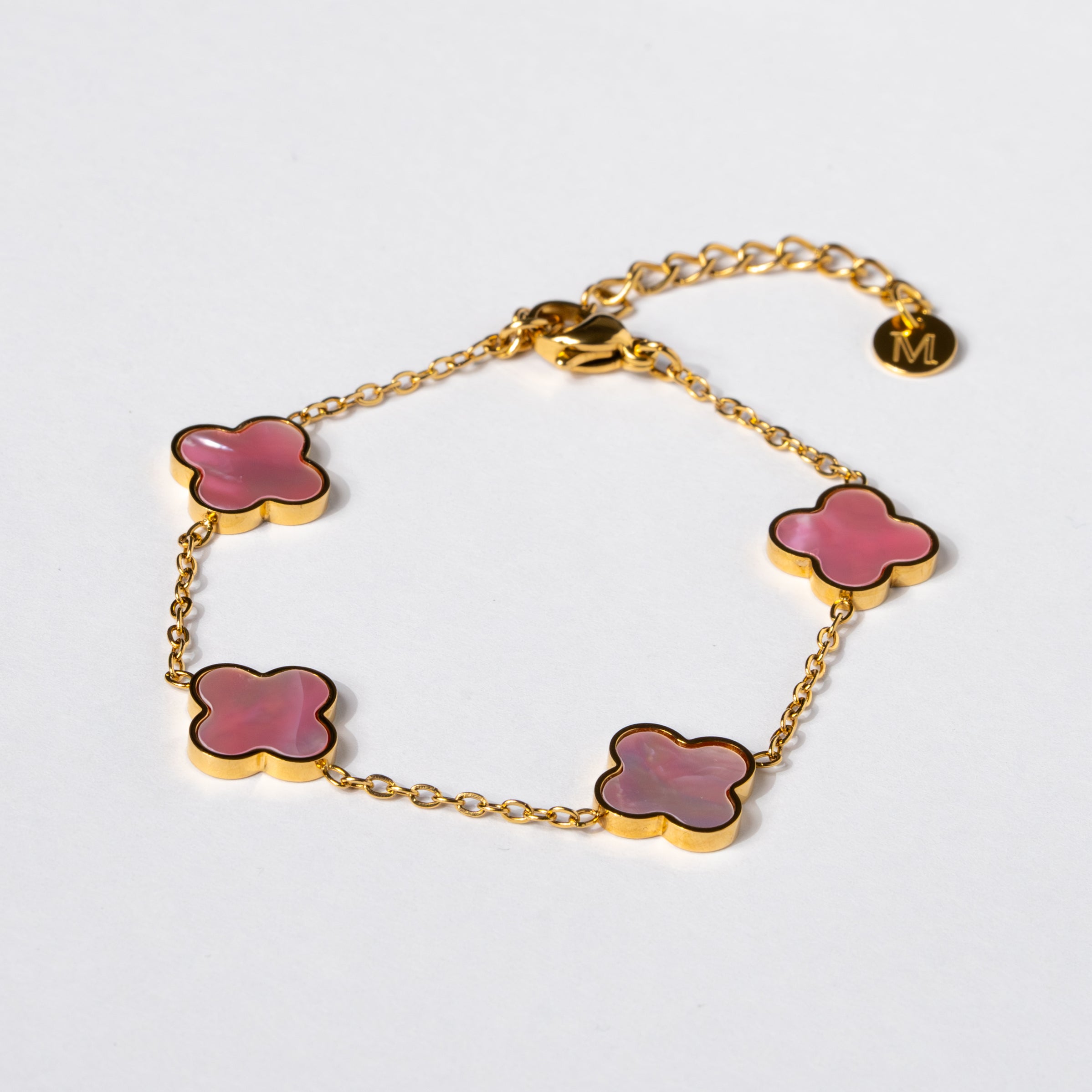 Pink Clover Armband