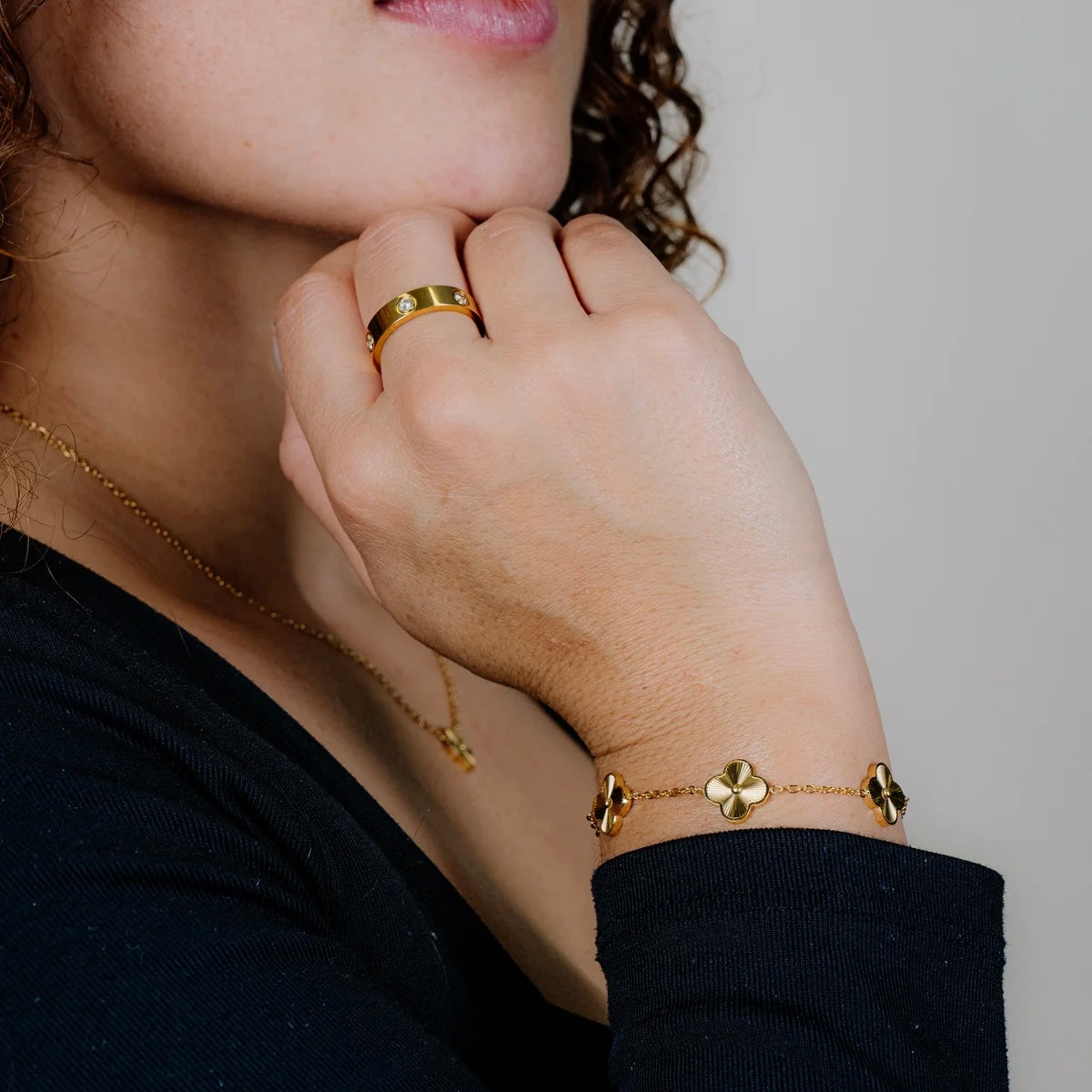 Gold Clover Armband